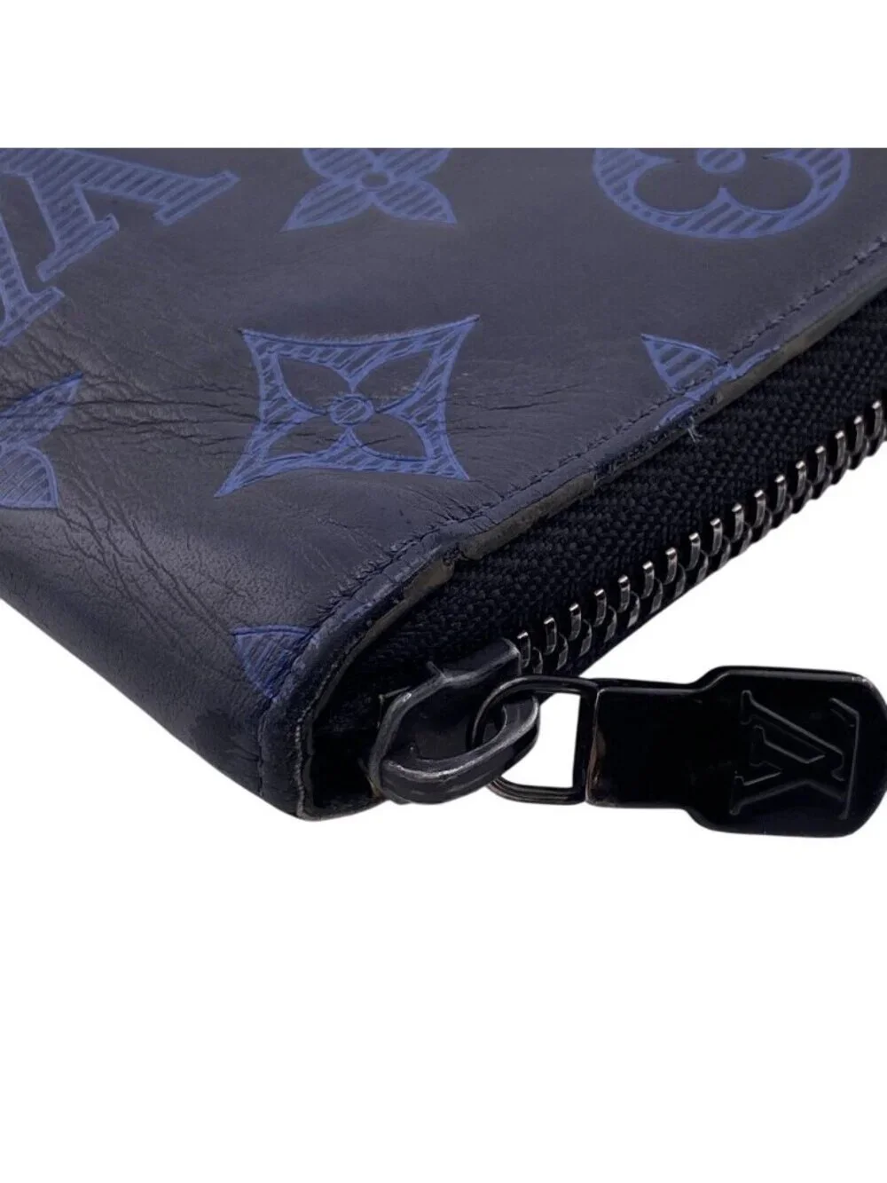 Louis Vuitton Wallet Vertical Zippy Monogram Card Holder Coin Purse Navy